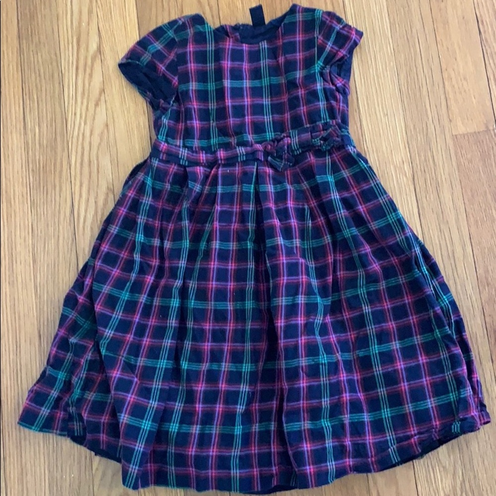 Size 5 navy girls plaid dress Gap